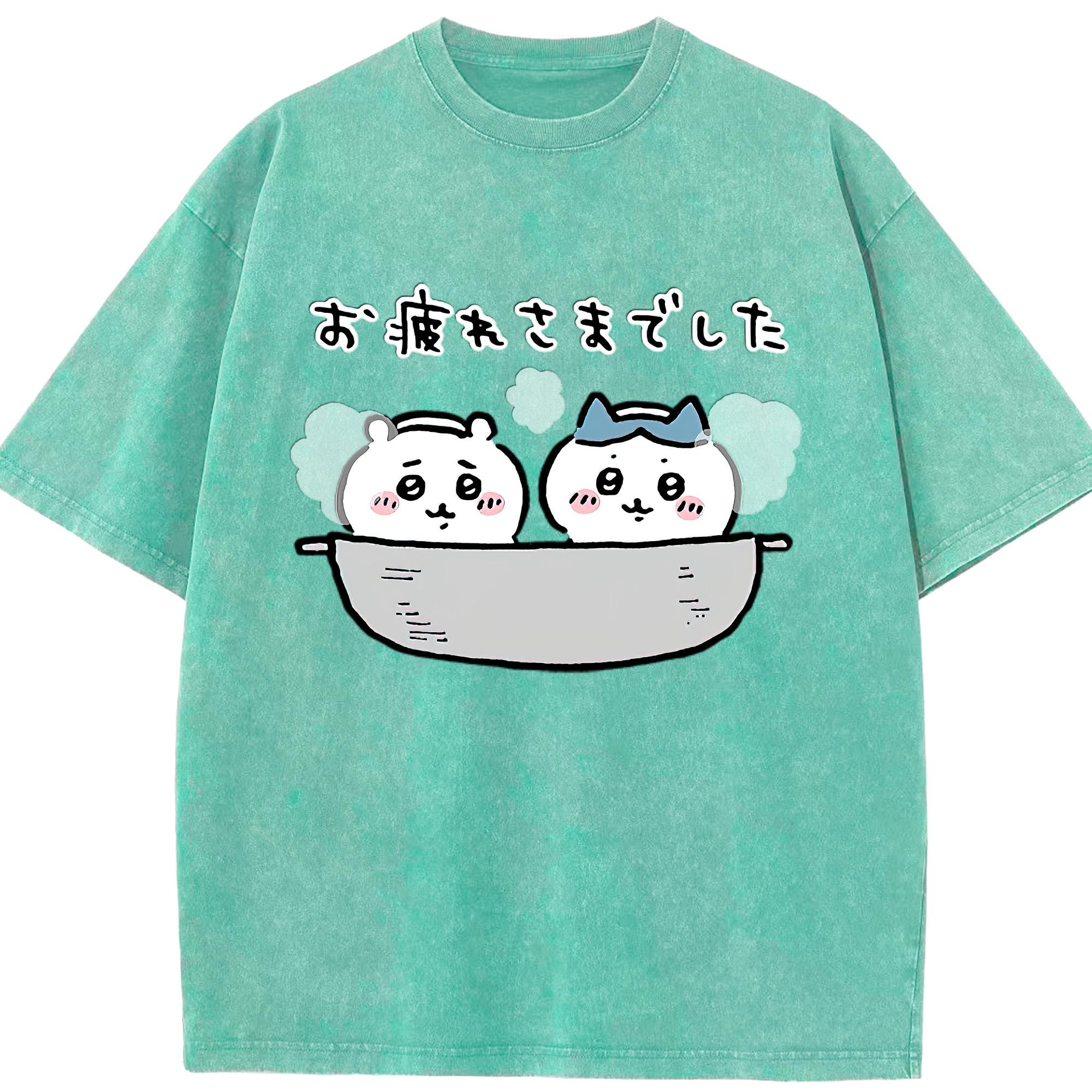（画像用） ちいかわ ハチワレ Chii-kawa hachiware 綿100% ヴィンテージ風 半袖Tシャツ（フロントプリント）